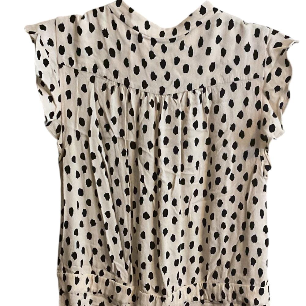 Kate Spade Leopard Dot Crepe Romper Size 8 Ivory Polka Dot Preppy Vacation - Picture 8 of 11